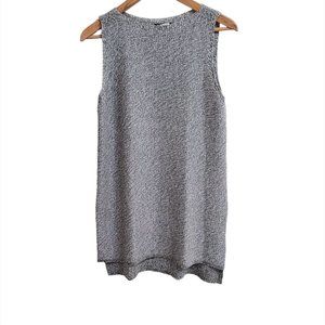 Eileen Fisher Womens Knit Tunic Top Petite M PM Tencel Sleveless Gray Pu…